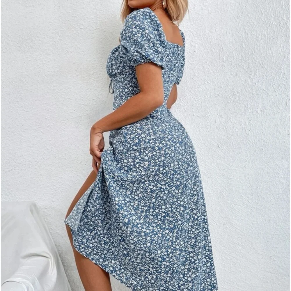 New floral print split thigh dress - Picture 5 of 6